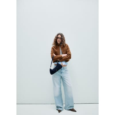 Stradivarius Bikerjack 100% leer  Bruin XS