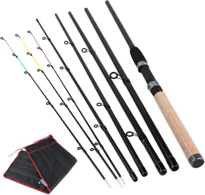 Vishengel - Spinhengel Feederhengel - Vissen - Koolstofvezel Constructie - 30 m - Zwart