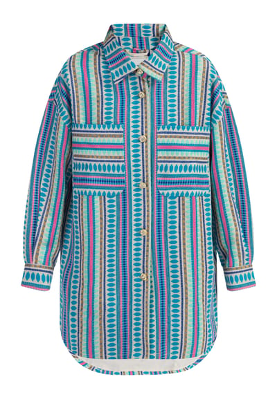 IZIA Overhemd jasje Dames Veelkleurig blauw