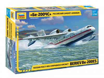 Zvezda Modelbouwpakket Militaire voertuigen - 7034 Russian Multi-role Amphibious Aircraft Beriev Be-200ES Plastic - 1:144 - Modelbouw