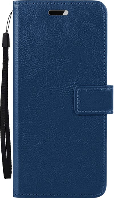 Hoes - Met Pasjeshouder - Geschikt voor Apple iPhone 16 Plus - Luxe Bookcase Portemonee - Flip Case - Kunstleer Book Case - Flipcase - Book Cover - Walletcase - PortemonneeHoes - Donkerblauw