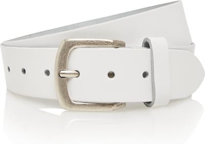 Timbelt 4cm echt lederen witte riem - heren riem / dames riem - wit - jeansriem - Riemmaat 85 cm - Totale lengte riem 100 cm