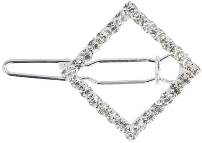 Haarsoires Haarspeld Haarclip 2cm - Vierkant Strass Steentjes - Zilver - Hair Clip - Decoratieve Haaraccessoire