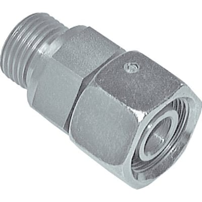 12L & G3/8'' Verzinkt Stalen Rechte Draaidoorvoer Buitendraad 315bar NBR O-ring en Afdichtconus Verstelbaar ISO 8434-1 [2 Stuks]