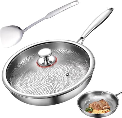 Titanium Kookgerei - Anti-aanbakpan Hapjespan - Veelzijdig Koken - Natuurlijk Behoud Smaak - 26 cm - Meerkleurig