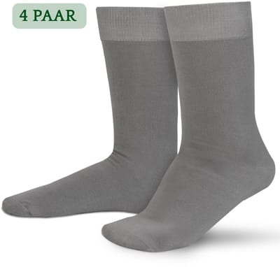 Hipperboo® 4 Paar Bamboe Sokken - Maat 35-38 - Grijs - Dames Sokken - Bamboe Kousen - Naadloos - Hypoallergeen - Zijdezacht - Vochtregulerend