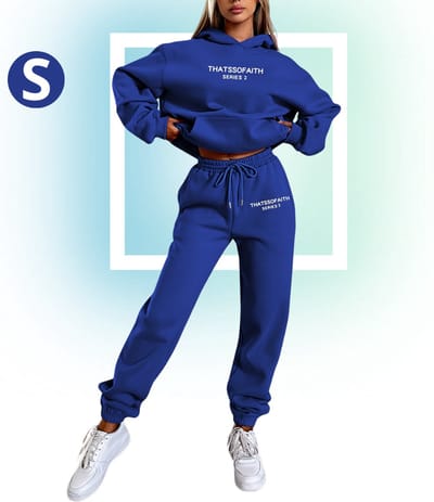 Livano Joggingpak Dames - Huispak - Trainingspak - Volwassenen - Capuchon - Jogging Pak - Joggingspak - Blauw - Maat S