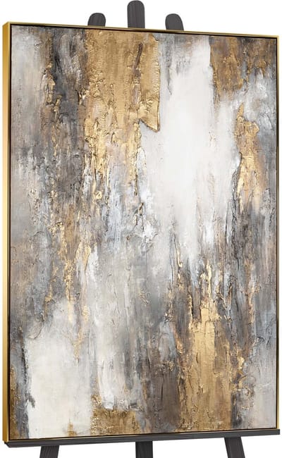 Canvas schilderij groot handgeschilderd zachte tijdstroom abstract meditatief – YS-Art Gallery – Rustgevende wanddecoratie voor woonkamer – Modern schilderij voor slaapkamer