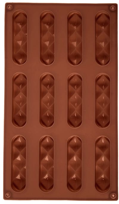 Koekjesvorm en Pralinevorm Silicone Bruin 29,5x17x1,5 cm - Bakvorm - Chocoladevorm - Chocolade Vorm - Bakvorm - Fondant - Ijsklontjes - Praline - Snoep