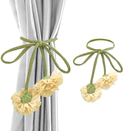 Dailygoods - Boho Gordijnbinders, 2 stuks bloemengordijn houders, gordijnriemen voor woonkamer slaapkamer raamdecoratie, uniek cadeau voor huiseigenaren (2)