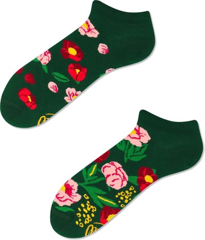 Many Mornings unisex enkelsokken - Flower Power Green low - Unisex - Maat: 35 - 38
