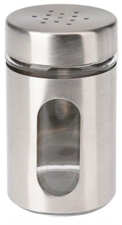 Excellent Houseware Peper en Zoutstrooier - glas - zilver - 94 ml - Kruidenstrooier - Specerijen potje