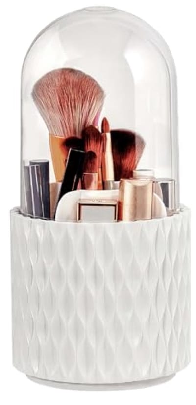 Draaibare cosmetica-organizer met stofdichte deksel - 5 vakken, transparant