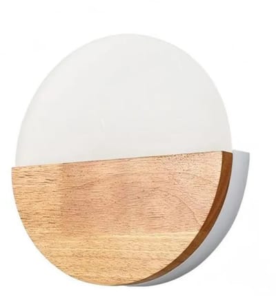 longziming -LED Wandlamp 6W Warm Wit - Creatief Rond Design in Hout en Acryl - 1 Stuk