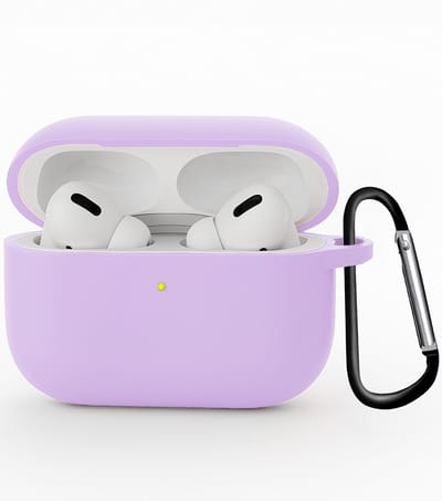 Hoesje - Geschikt voor Apple Airpods Pro 3 - Siliconen Hoes met Clip - Silicone Case Cover - Lila