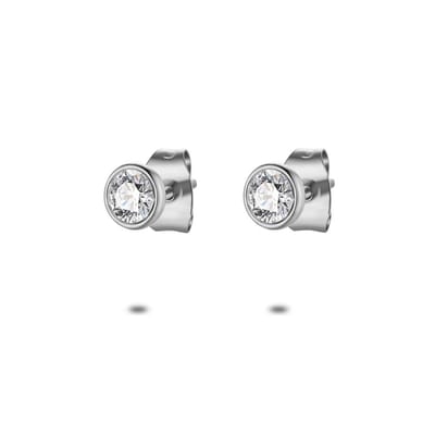 Twice As Nice Oorbellen in edelstaal, kristal 4 mm