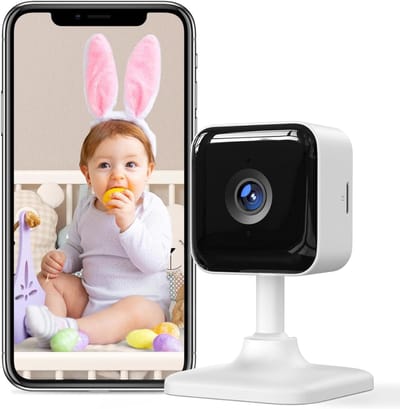 Aurixi® Babyfoon - Monitor Met Nachtzicht - Huisdier Camera - Baby Camera - Draagbare Babyfoon Met Camera Bestverkocht - Met Scherm en Tweerichtingscommunicatie - Wit - 6cm x 6cm x 10cm