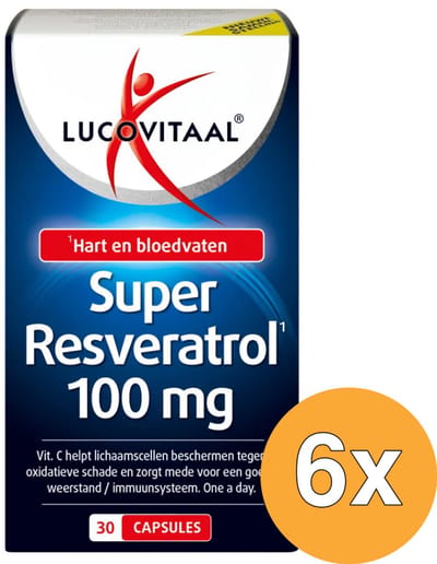 6x Lucovitaal Super Resveratrol 100mg (30 capsules)