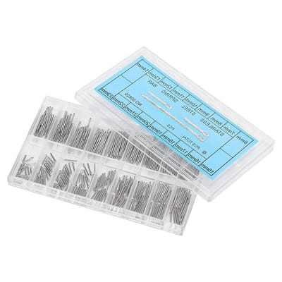 Watchband Link Split Pen Reparatieset met RVS Split Pins en Transparante Opbergdoos voor Horlogeherstel - 6-23 mm
