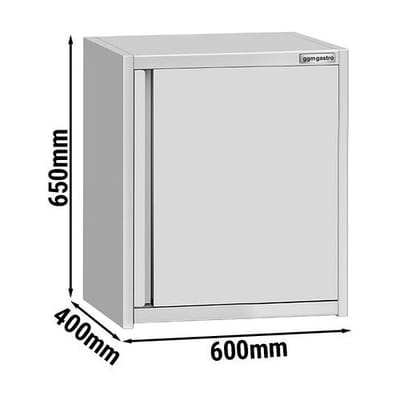 GGM Gastro Edelstahl Wandhängeschrank ECO - 600x400mm - mit Flügeltür - 650mm hoch