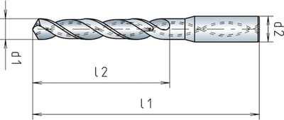 Wurth - Speeddrill+ Universele VHM spiraalboor DIN 6537L, extra lang 8xD, 4 snijkanten, met inwendige koeling - Speeddrill+ Universele VHM spiraalboor DIN 6537L, extra lang 8xD, 4 snijkanten, met inwendige koeling x 1 st
