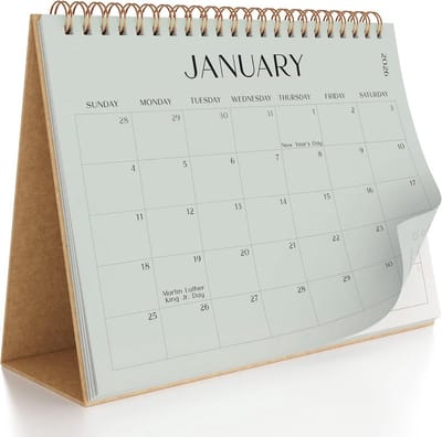 Bureaukalender 2026-2027 Tweejarig - Klein en Compact Flip Tafelkalender Januari 2026 t/m Juli 2027
