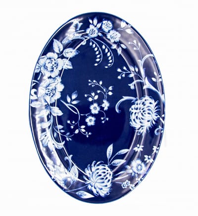 Bogucice Evia Blauw Ovaal Schaal 36 cm - Elegant Porselein