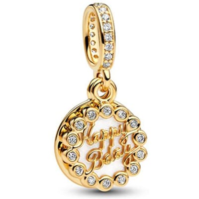 Nieuwe Sprankelende Gouden Poolster Liefdesbrief Oneindigheidsknoop Bloeiende Roos Clip Bedels Kralen Passend op Originele Armband Doe-het-zelf Sieraden Cadeaus beige