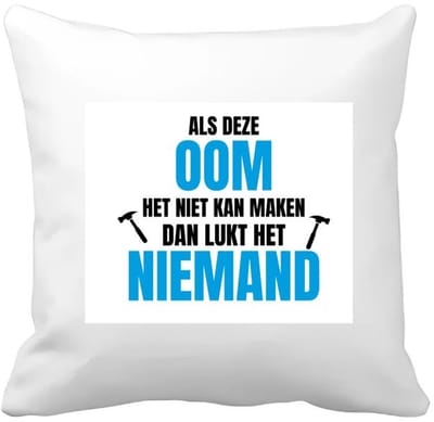 Akyol - als oom het niet kan Kussen hoes - Oom - een oom - verjaardagscadeau - cadeau voor oom - cadeau - kado - 40 bij 40 cm