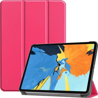 Hoes - Geschikt voor Apple iPad Pro (2020) - 11 inch - Dun & Stevig - Trifold Bookcase - Hard Cover - Hardcover Book Case - Tablet Hoesje - Roze
