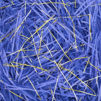 270g Vulmateriaal voor Cadeaus - Royal Blue en Zwart Shred Raffia voor DIY Decoratie en Cadeaumanden