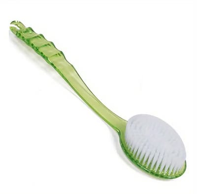 Doucheborstel lang - 36cm - Bad- en massageborstel - Rugscrubber - Lichaamsborstel - Kunststof - Groen - Jonyx