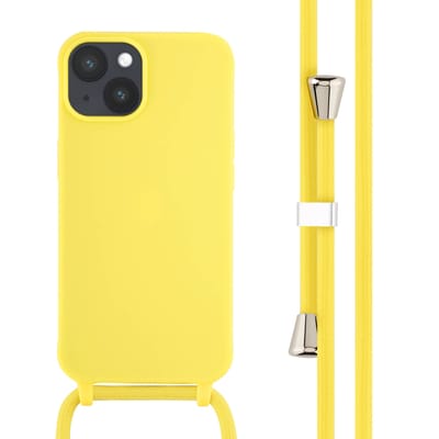 imoshion Hoesje - Geschikt voor Apple iPhone 14 - Siliconen hoesje met koord - Geel
