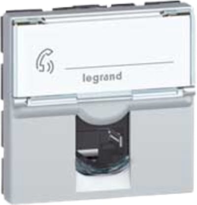 Legrand Mosaic connector cat.6A RJ45 2 modules - aluminium (079474) per 10 stuks