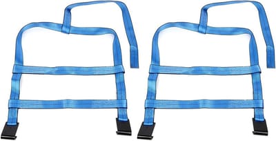 Spanbanden Set - Autoband Riemen - Vastzetten Voertuigen - Robuuste Platte Haken - 2 Stuks - Blauw