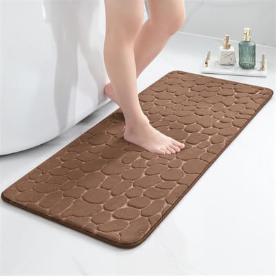 Zachte en Absorberende Badmat van Geheugenfoam - Antislip Douchemattens voor Badkamer en Woonkamer, 60 x 120 cm, Bruin