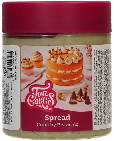 FunCakes Spread - Crunchy Pistache - 250g - Topping of Vulling voor Taarten, Cakes en Cupcakes