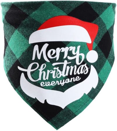 Bandana hond - Halsband hond - verstelbaar - Leiband - motief - katoen - kerst - kerstmis - rood - stevig - katoen - 42 x 60 cm