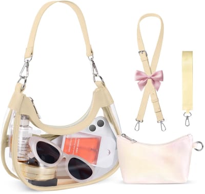 Dailygoods- Crossbody-tas Doorzichtig - Verstelbare Schoudertas - Handtas voor Stadionevenementen - Waterdicht PVC - Handige Polsband - Afmetingen 21,59 x 7,11 x 19,05 cm