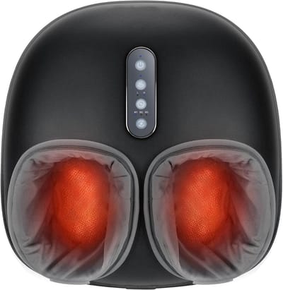 TopChoice® Voetmassage Apparaat met Warmtefunctie - Bloedcirculatieapparaat - Shiatsu Massage - Diepe Kneedtherapie - Zwart