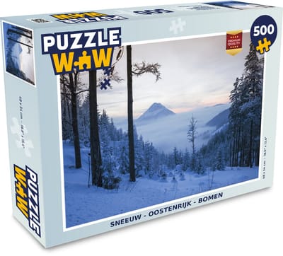 Puzzel Sneeuw - Oostenrijk - Bomen - Legpuzzel - Puzzel 500 stukjes