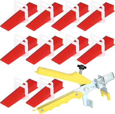 601-delige Tegel Niveauersysteem met 500 Trekloepen, 100 Herbruikbare Wiggen en 1 Tang voor Tegels van 6 tot 15 mm Dikte, Perfect voor Tegelzetten en Vloerinstallatie