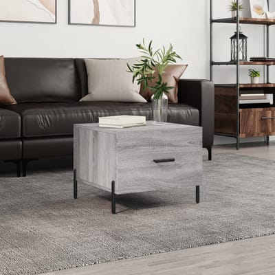 vidaXL - Salontafel - 50x50x40 - cm - bewerkt - hout - grijs - sonoma - eiken