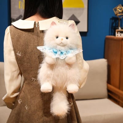 Schattige Ragdoll Kat Rugzakken Knuffeldier Poedel Tas Meisjes Schoudertassen Pluche Student Schooltassen Rugzak Kittens Speelgoed voor Jongen about 45-50cm