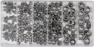 Assortiment Roestvrijstalen Moeren - 300-delig - Metrisch M3 t/m M10 - In Handige Sorteerdoos