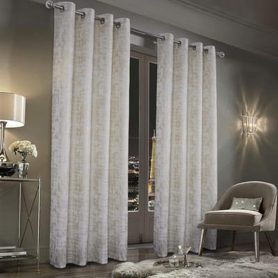 always4u 100% Verduisteringsgordijnen van goudkleurig fluweel, thermische isolatie, zachte en kreukvrije stof, dubbel gordijn met oogjes, voor slaapkamer, woonkamer, keuken, wit, 140 x 260 cm, 2 stuks