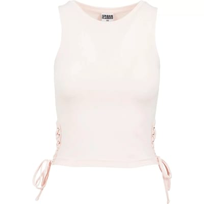Urban Classics - Lace Up Crop top - XS - Roze