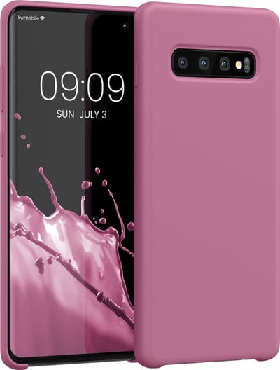 kwmobile telefoonhoesje geschikt voor Samsung Galaxy S10 Plus / S10+ - Hoesje met siliconen coating - Smartphone case in donkerroze
