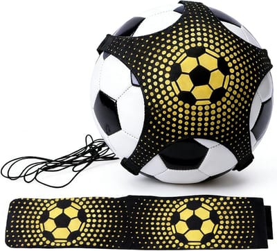 Voetbalkick Trainer - Solo voetbal - Balcontrole oefenen - Verstelbare tailleriem - 75-150 cm koord - Zwart/geel