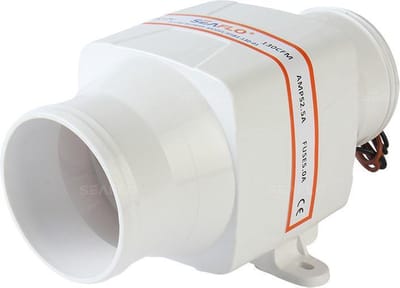 SeaFlo Inline ventilator, luchtververser, 24v, 220 m3/h / 3,7 m³/min